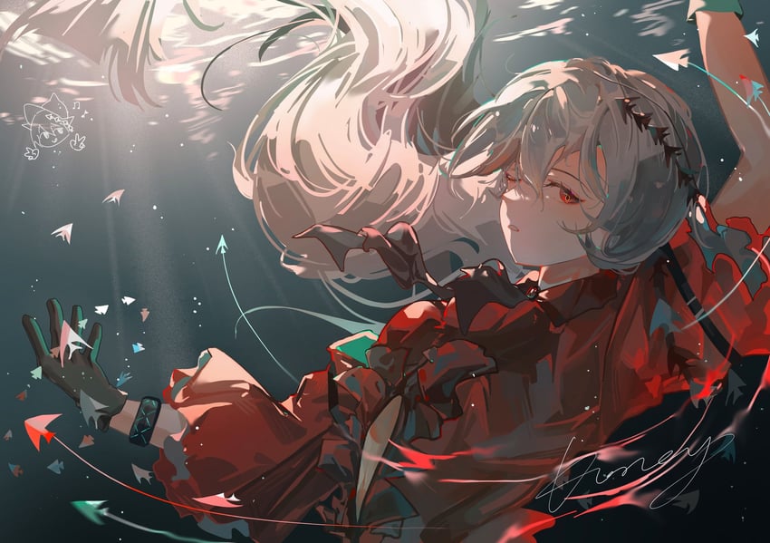 skadi and skadi the corrupting heart (arknights) drawn by koroy
