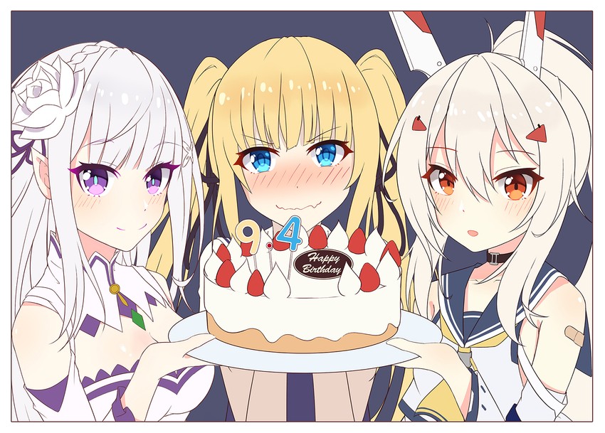 emilia, ayanami, and sawamura spencer eriri (azur lane and 2 more) drawn by ge_zhong_kuaile