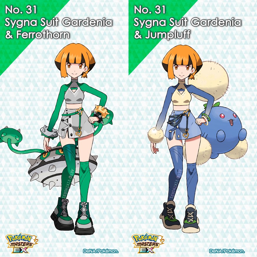 gardenia, jumpluff, and ferrothorn (pokemon and 2 more) drawn by vikthor01