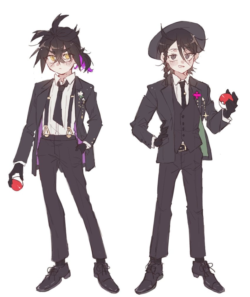 kieran and juliana (pokemon and 1 more) drawn by oboreru_syake