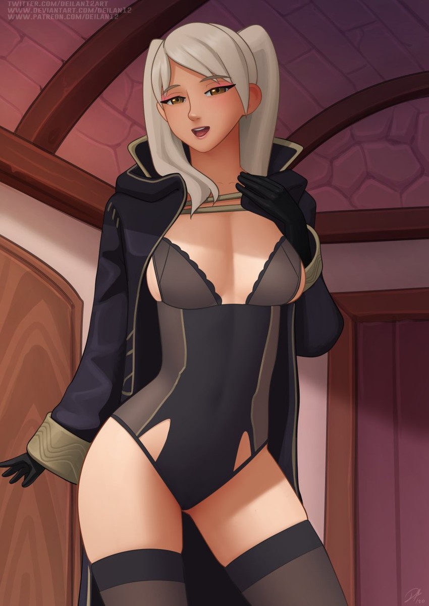 female robin (fire emblem and 1 more) drawn by roncostar
