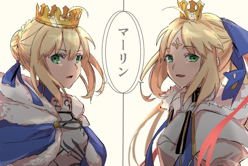 artoria pendragon, saber, and artoria caster (fate and 3 more) drawn by eiki_(eikityou_55)