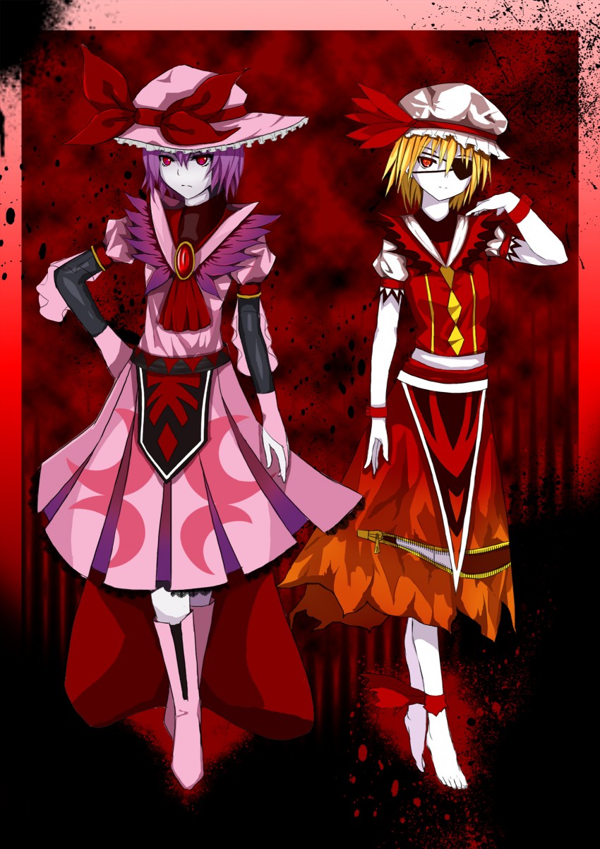 remilia scarlet and flandre scarlet (touhou) drawn by fuyou_deng