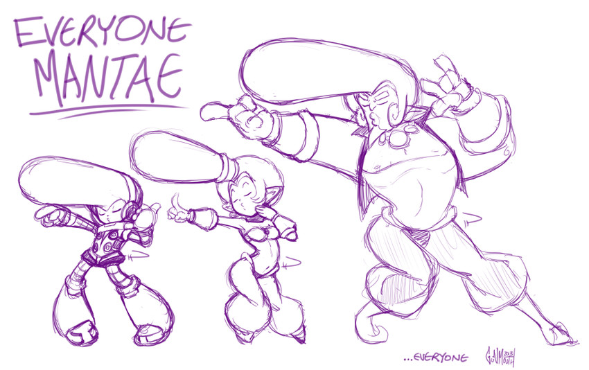 shantae, beck, and mantae (shantae and 2 more) drawn by gunmouth