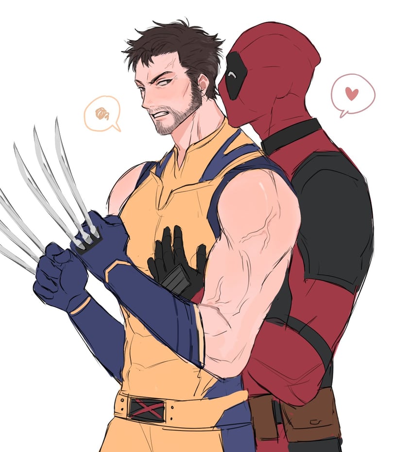 wolverine and deadpool (marvel and 4 more) drawn by adorablecat7