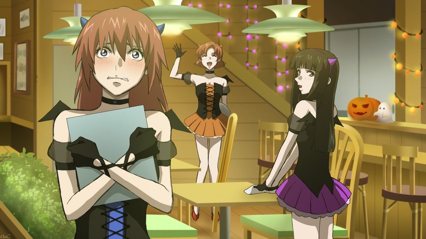 canon memphis, toomi maya, and hazama shouko (soukyuu no fafner) drawn by uc_(8rk3)