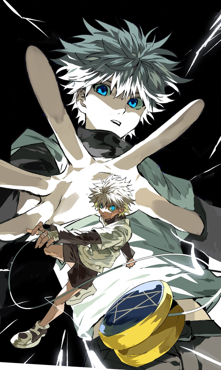 killua zoldyck (hunter x hunter) drawn by xi_luo_an_ya