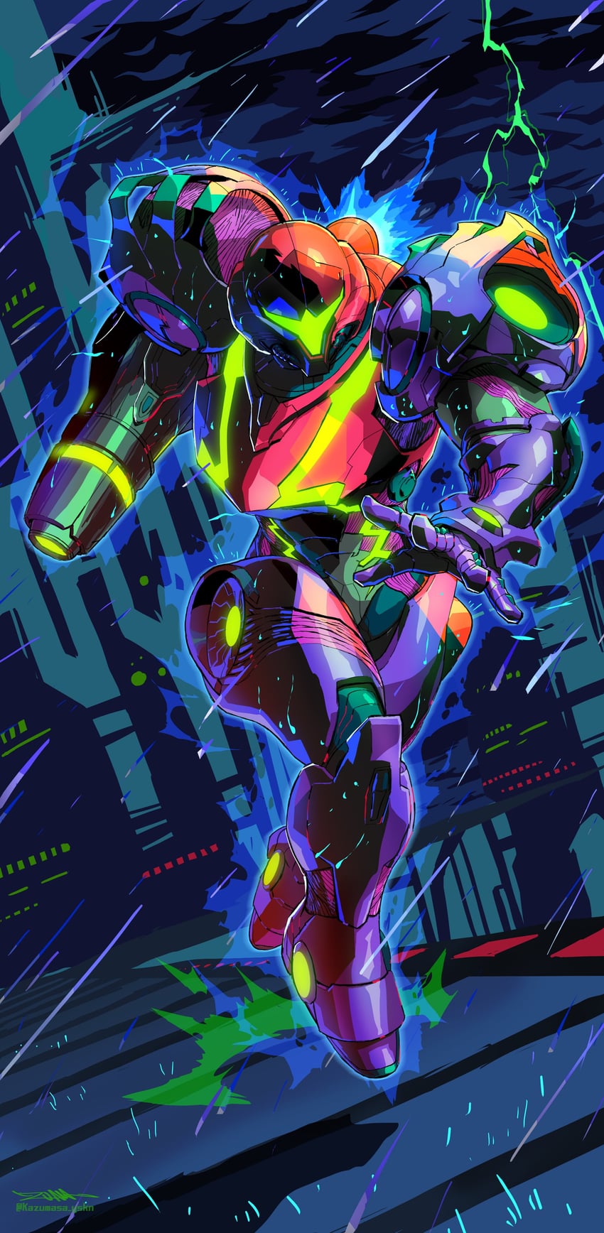 samus aran (metroid and 1 more) drawn by yasukuni_kazumasa