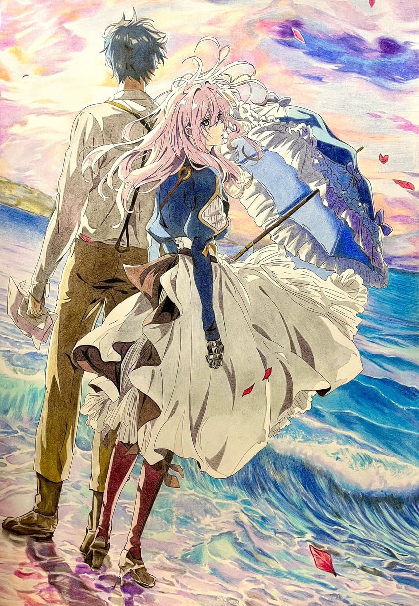 violet evergarden and gilbert bougainvillea (violet evergarden) drawn by shu_graphic