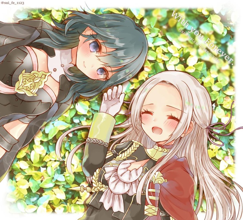 female byleth and edelgard von hresvelg (fire emblem and 1 more) drawn by sui_(aruko91)