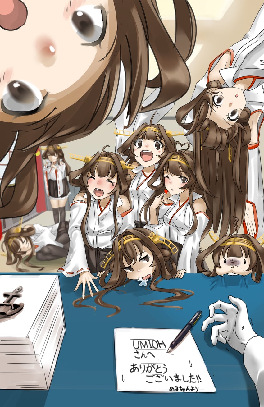 kongou and kongou kai ni (kantai collection) drawn by meru-chan