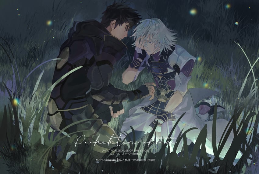 jin and malos (xenoblade chronicles and 1 more) drawn by raininmoradain