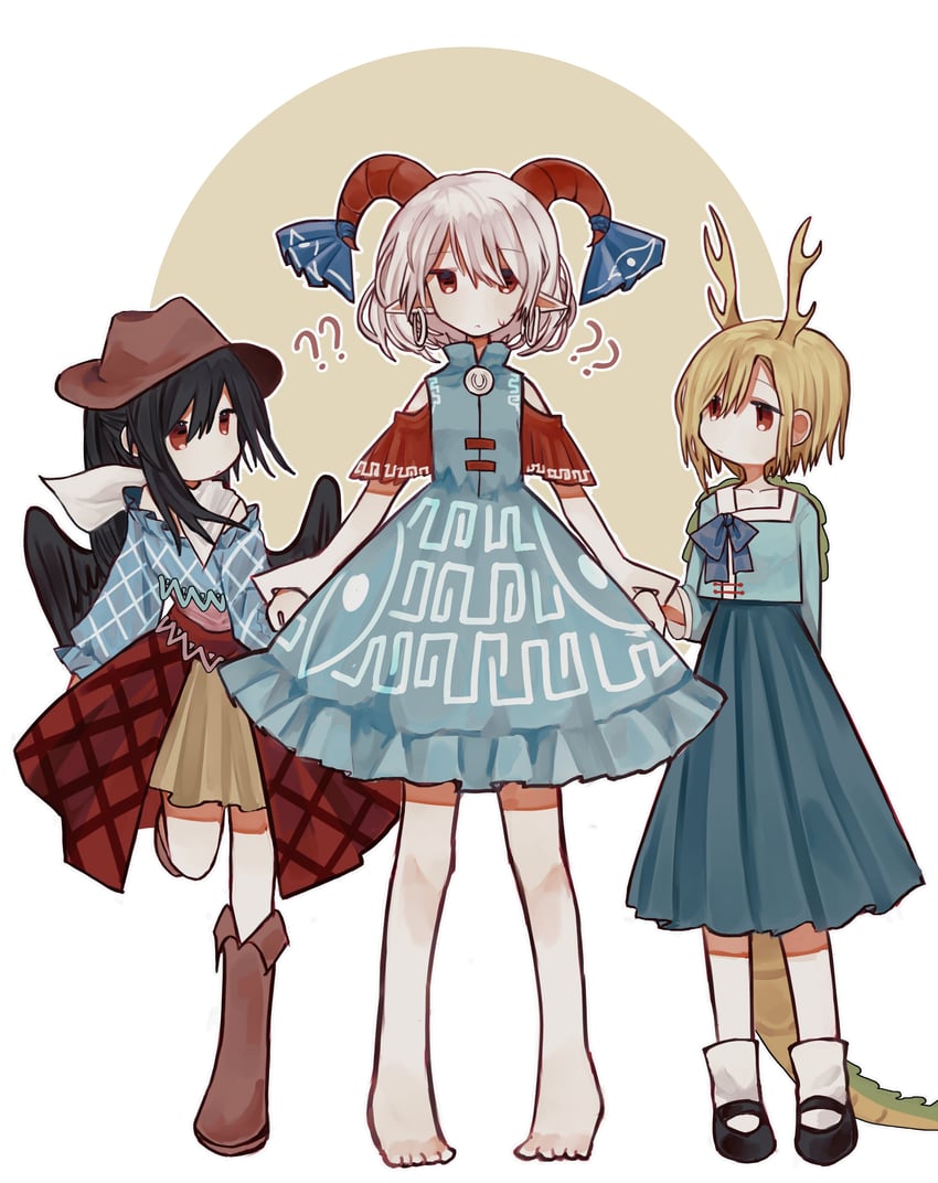 kicchou yachie, kurokoma saki, and toutetsu yuuma (touhou) drawn by yuejinlin