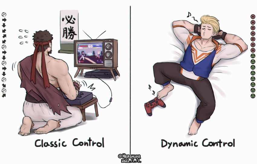 ryu and luke sullivan (street fighter and 1 more) drawn by hershuar