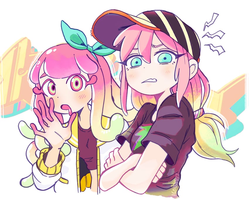aubrey and harmony (splatoon and 2 more) drawn by lia_rouji