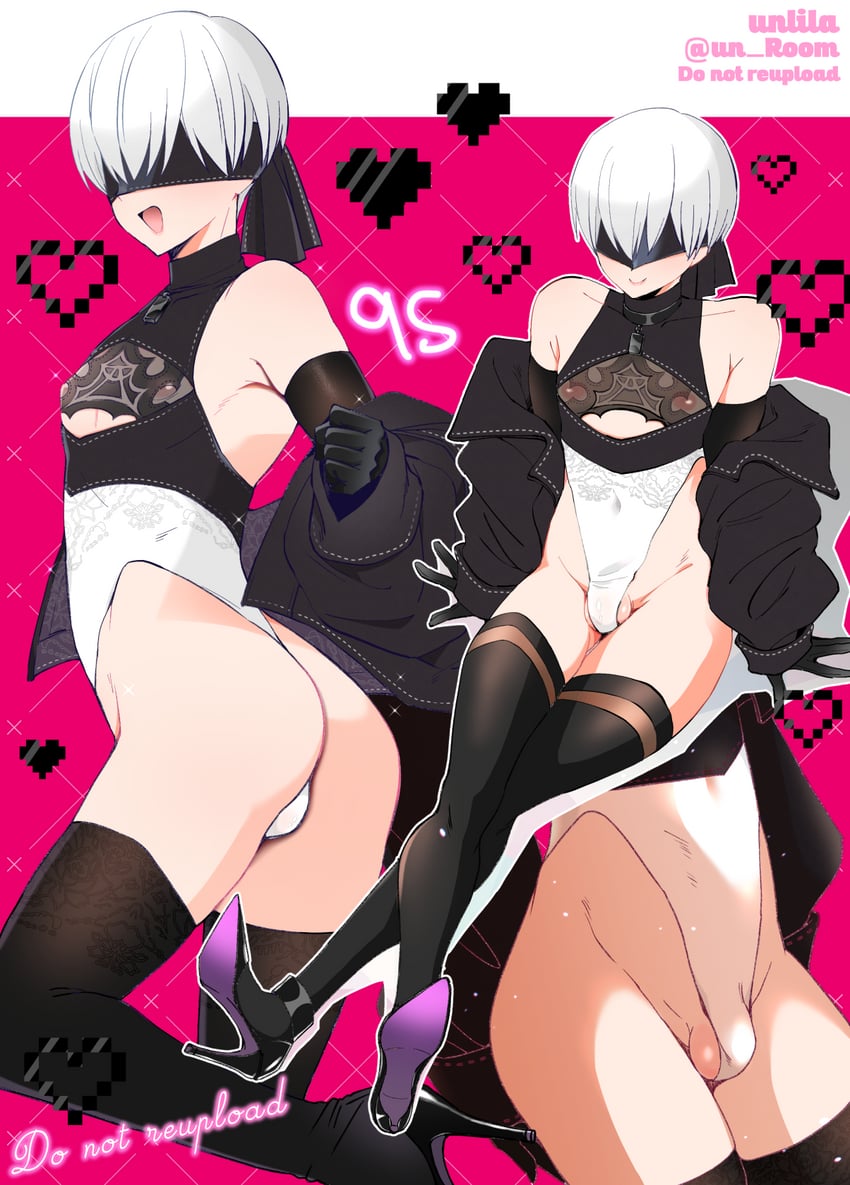 2b and 9s (nier and 1 more) drawn by nagano_rira