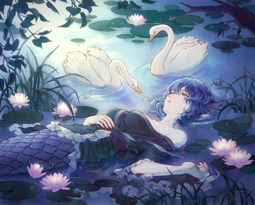 wakasagihime (touhou and 1 more) drawn by gyokudama_(niku)