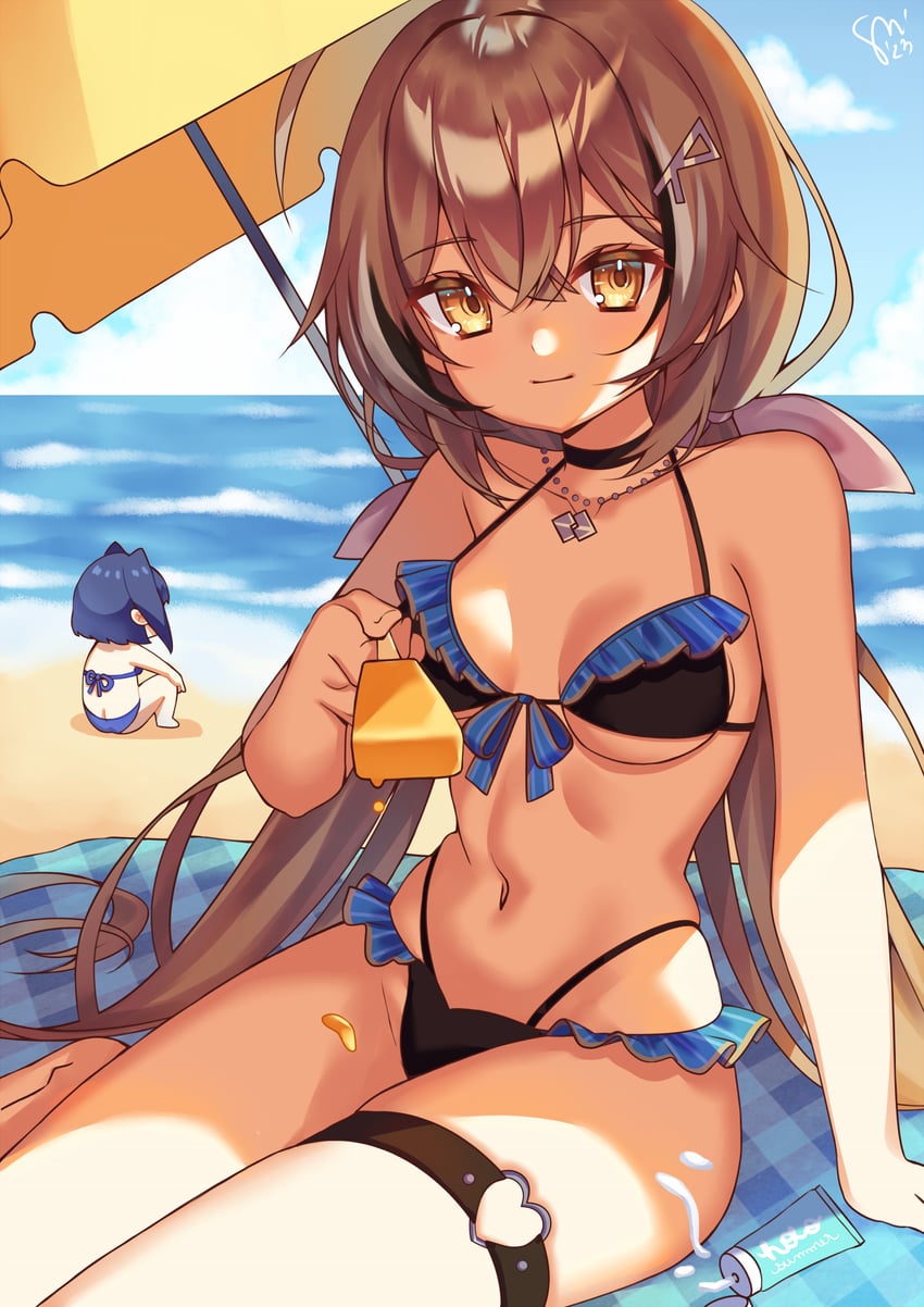 ouro kronii and nanashi mumei (hololive and 1 more) drawn by watashishi