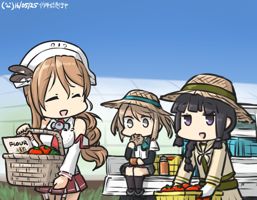 kitakami, michishio, littorio, and kitakami kai ni (kantai collection) drawn by hamu_koutarou