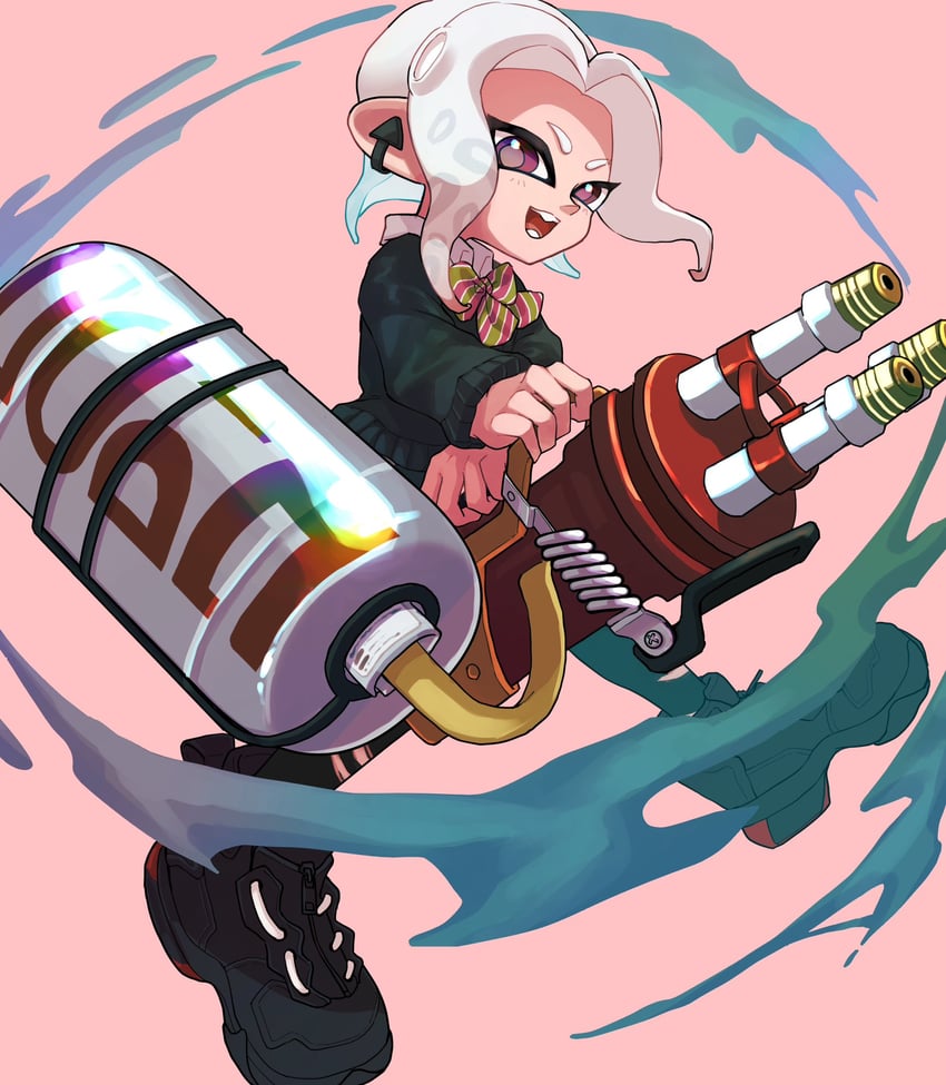 octoling player character and octoling girl (splatoon and 1 more) drawn by nastar_r0