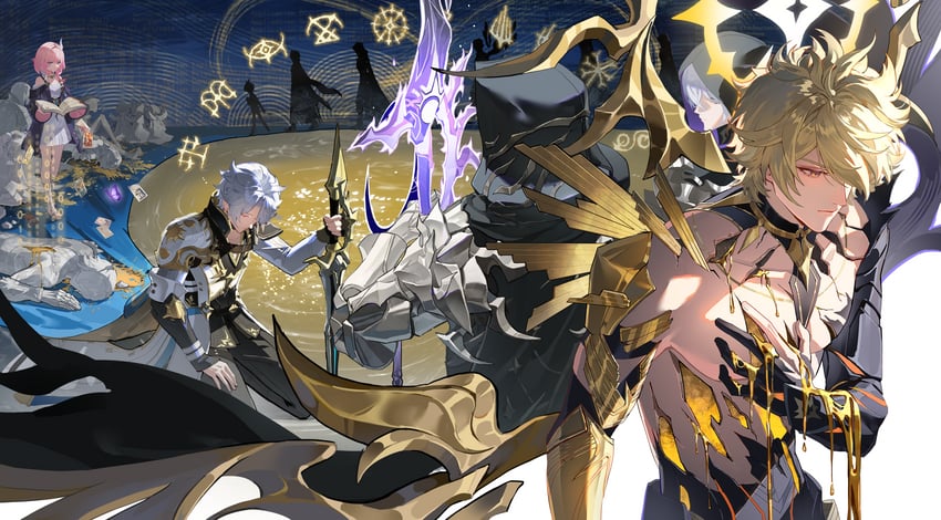 phainon, castorice, mydei, aglaea, cipher, and 7 more (honkai and 1 more) drawn by guaisanmu