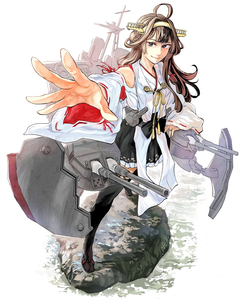 kongou and kongou kai ni (kantai collection) drawn by yamada_rei_(rou)