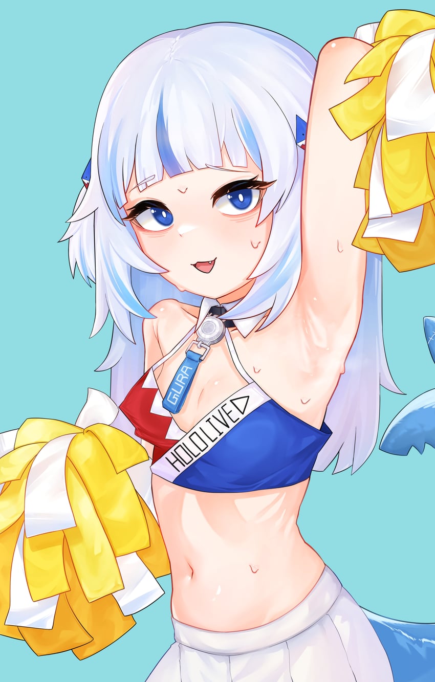 gawr gura (blue archive and 2 more) drawn by hun2