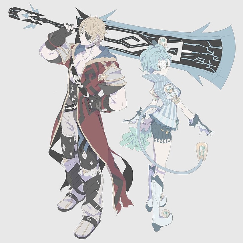pandoria and zeke von genbu (xenoblade chronicles and 1 more) drawn by tsubo_(hcc6qqcp347q)