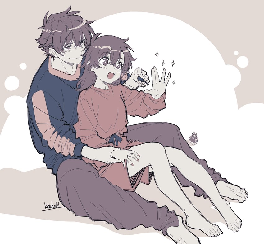 kuroba kaito and nakamori aoko (magic kaito) drawn by borokouhek
