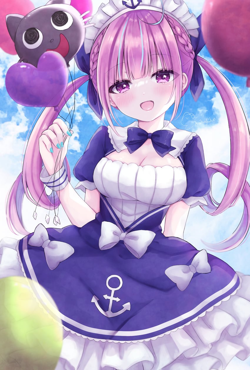 minato aqua and neko (hololive) drawn by nu_ema_yu