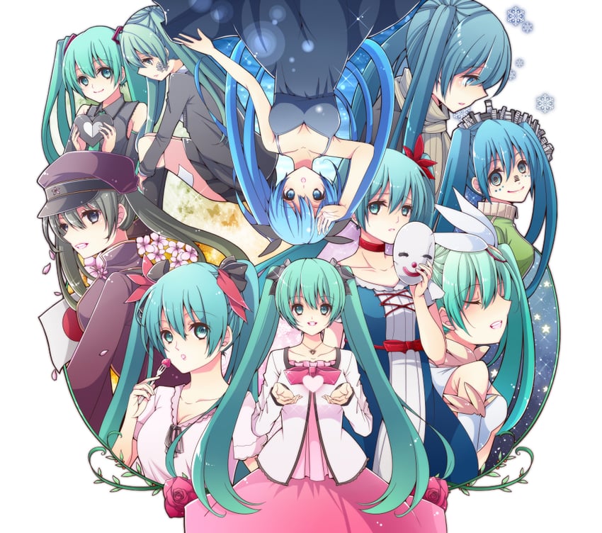 hatsune miku (vocaloid and 11 more) drawn by aki_(chromaticclip)