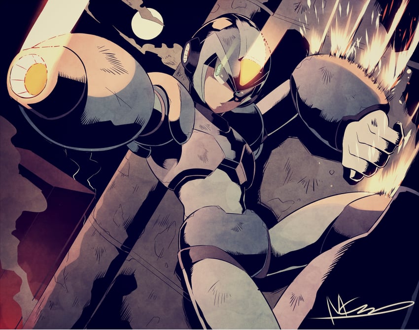 x (mega man and 1 more) drawn by mcnr