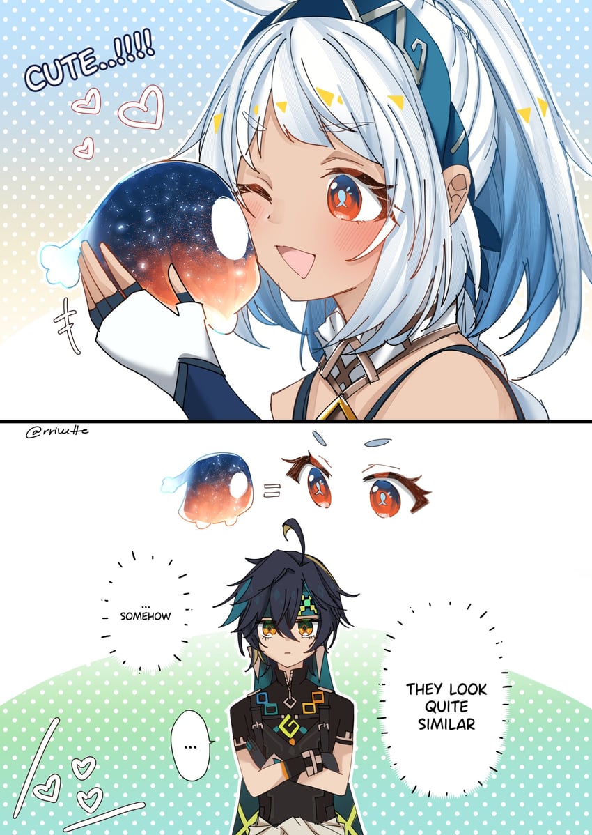 mualani, kinich, and monetoo (genshin impact) drawn by reiu_(rriuette)