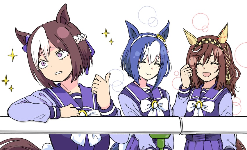 special week, cesario, and buena vista (umamusume and 1 more) drawn by taguchi_kenji_(omaep)
