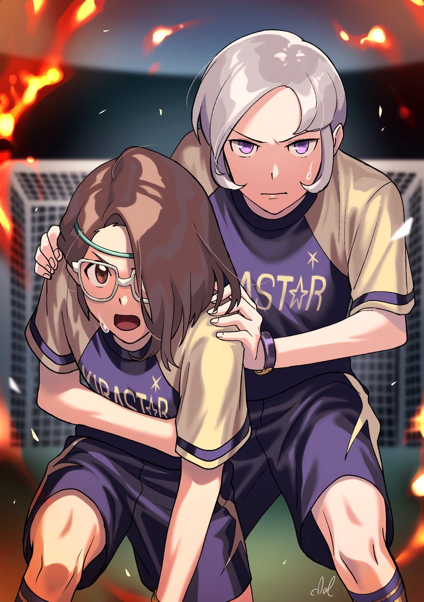 yagihara katsumi and shiratori tsumuki (inazuma eleven and 1 more) drawn by dolustoy