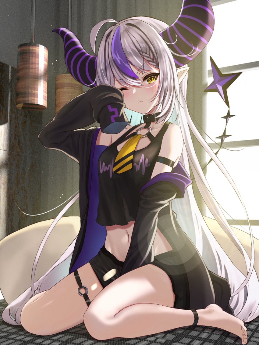 la+ darknesss (hololive) drawn by inari_(ambercrown)
