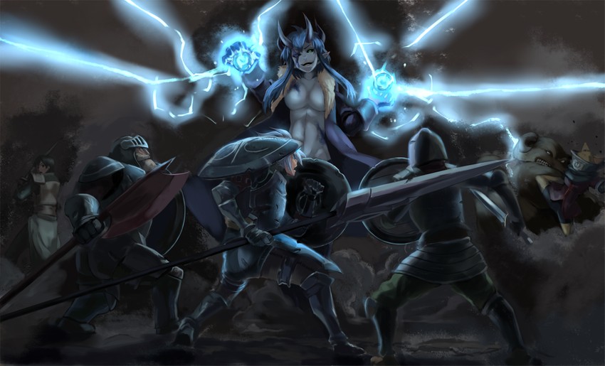 pixiv fantasia and 1 more drawn by iwaya