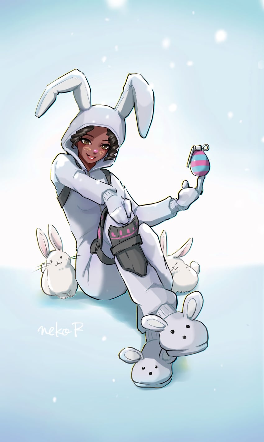 bunny brawler (fortnite) drawn by nekoramen222