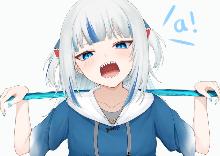 gawr gura (hololive and 1 more) drawn by kouyadoufu