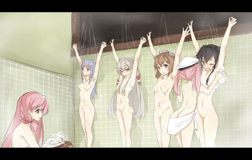 amatsukaze, yukikaze, female admiral, akashi, tokitsukaze, and 1 more (kantai collection) drawn by scarlet_dango