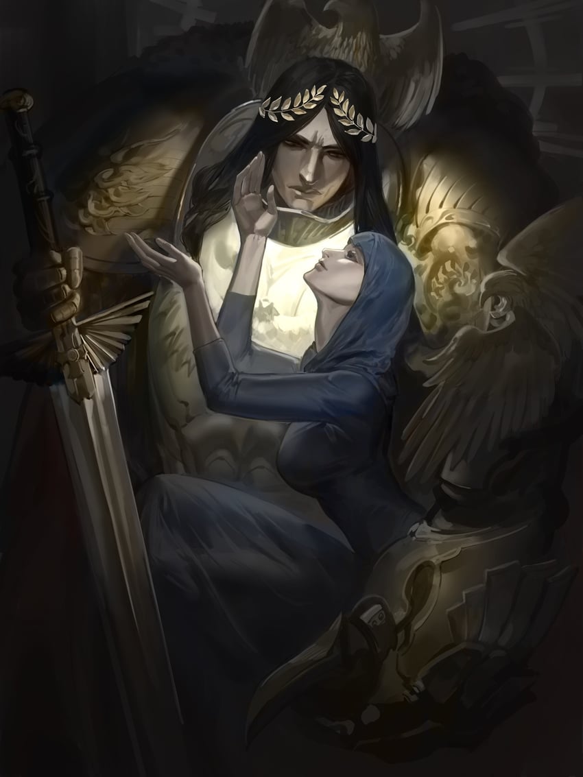 emperor of mankind and erda (warhammer 40k) drawn by fangtangtang2333