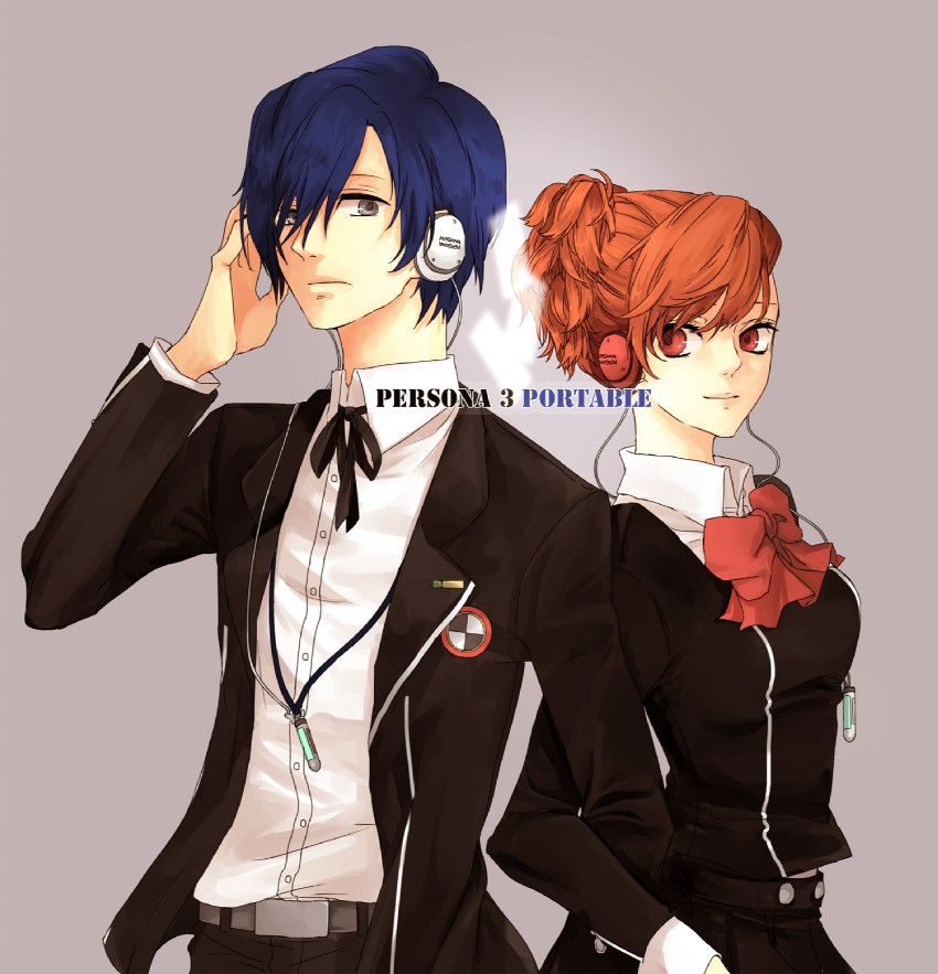 yuuki makoto and shiomi kotone (persona and 2 more) drawn by akieru_nomaki