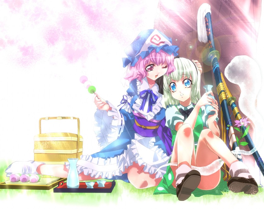konpaku youmu and saigyouji yuyuko (touhou) drawn by ichikawa_ryuunosuke