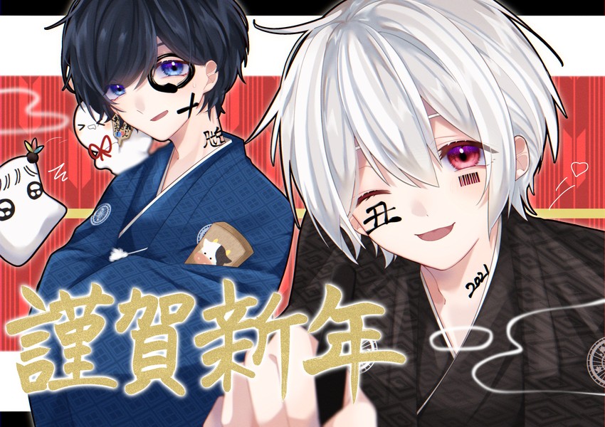 mafumafu, soraru, and mafuteru (indie utaite and 1 more) drawn by mochita_sei