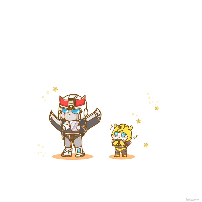 bumblebee and prowl (transformers) drawn by rumei_shu