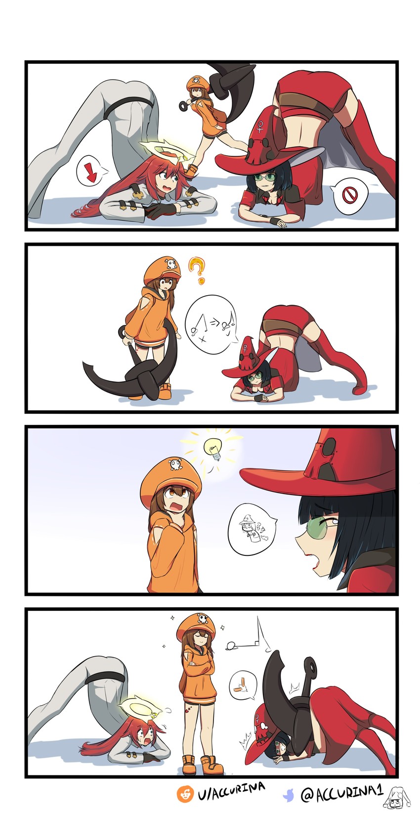 may, jack-o' valentine, and i-no (guilty gear and 1 more) drawn by accurina