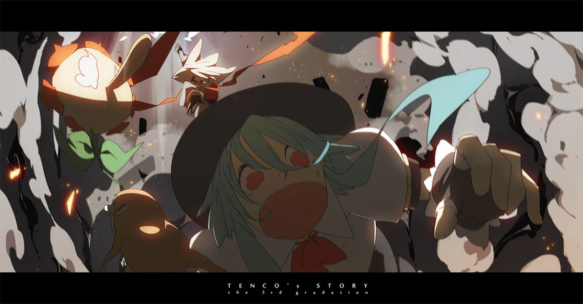 hinanawi tenshi, django, and otenko (touhou and 2 more) drawn by siirakannu