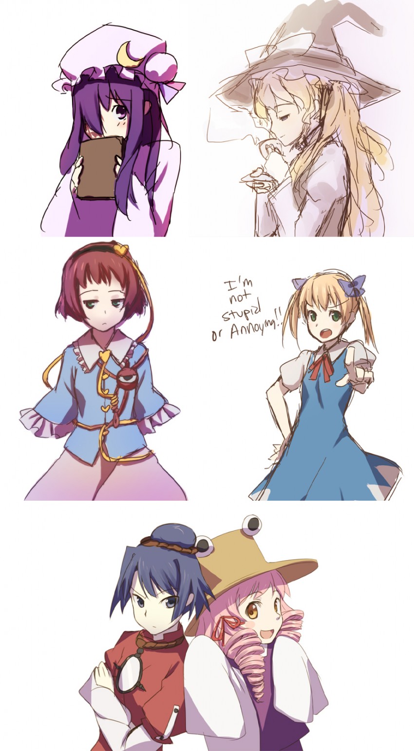 kirisame marisa, cirno, patchouli knowledge, komeiji satori, moriya suwako, and 7 more (touhou and 1 more) drawn by weee_(raemz)