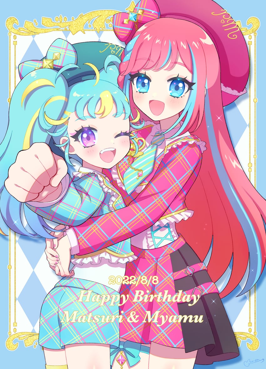 myamu and hibino matsuri (pretty series and 1 more) drawn by momokan_(mmkn100)