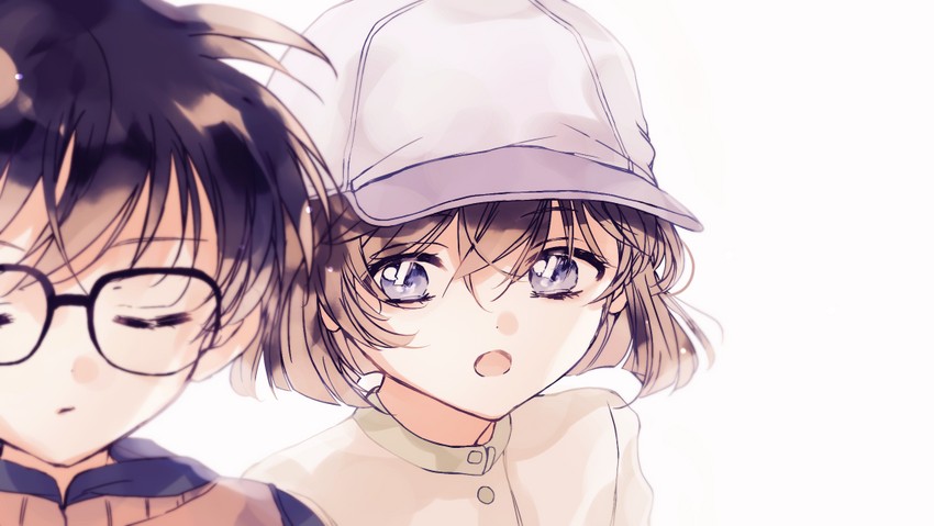 edogawa conan and haibara ai (meitantei conan) drawn by yuri_(pooh020202)